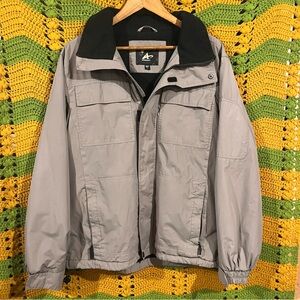 Athletech winter Gray Fleece-Lined Zip-Up Cargo Jacket